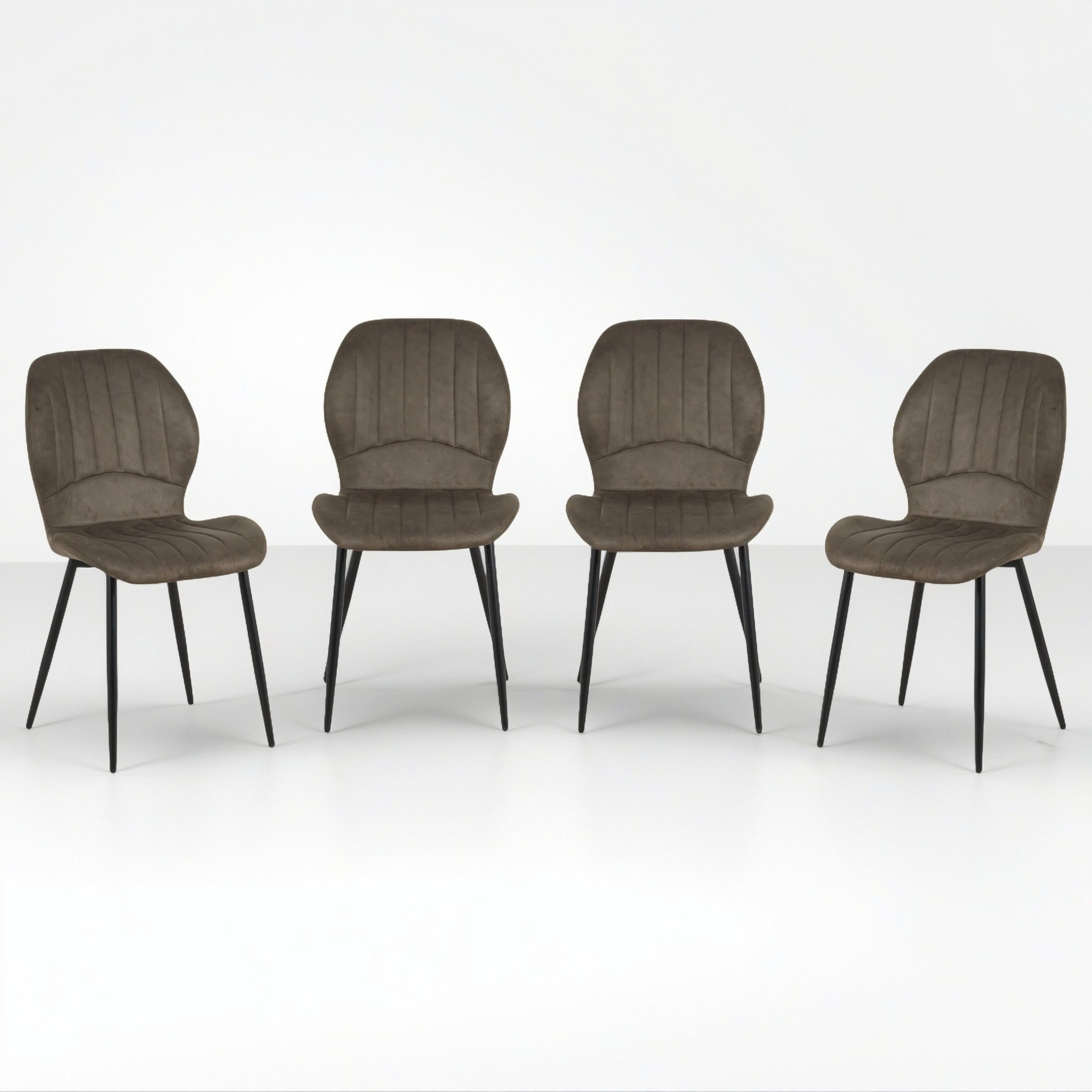 Jaydn Distressed Leather Comfort Dining Chairs - Set of 4 - Image 3