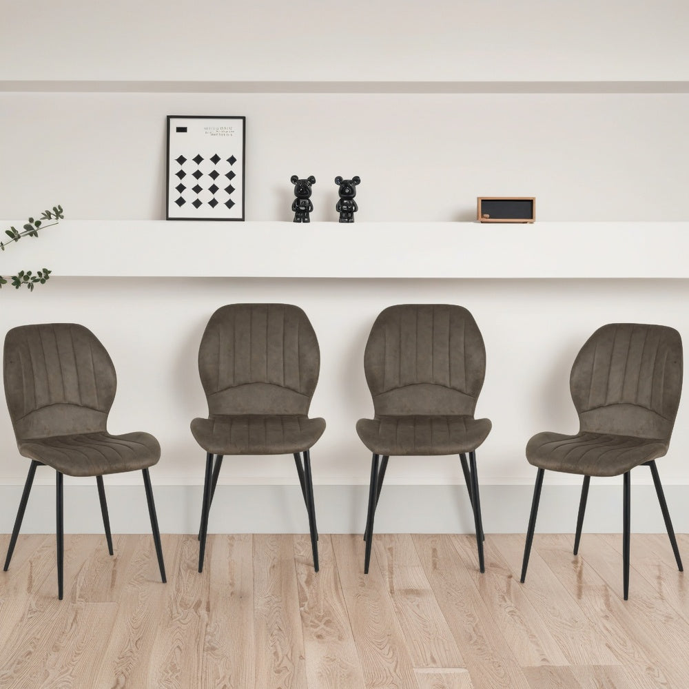 Jaydn Distressed Leather Comfort Dining Chairs - Set of 4