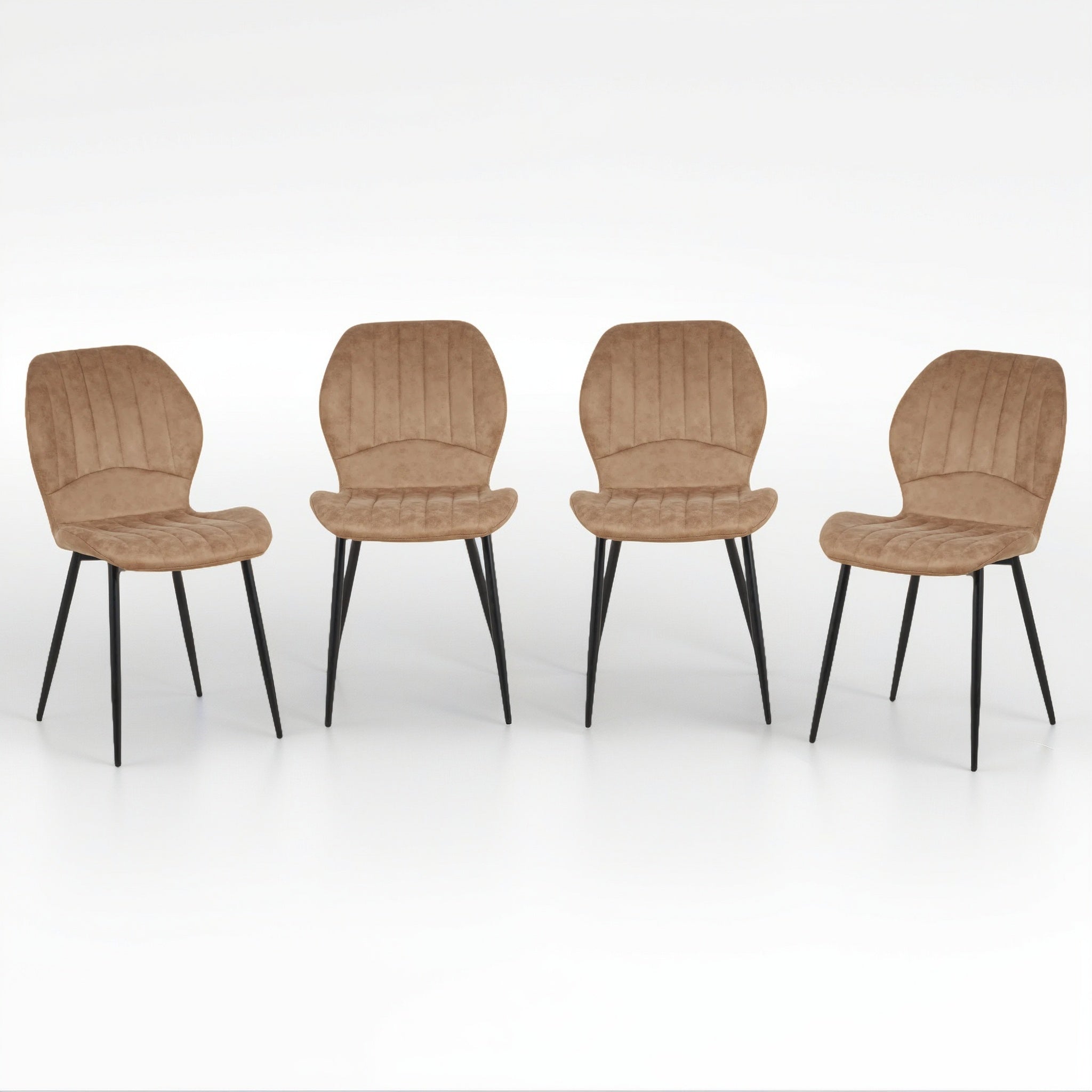 Jaydn Distressed Leather Comfort Dining Chairs - Set of 4 - Image 4
