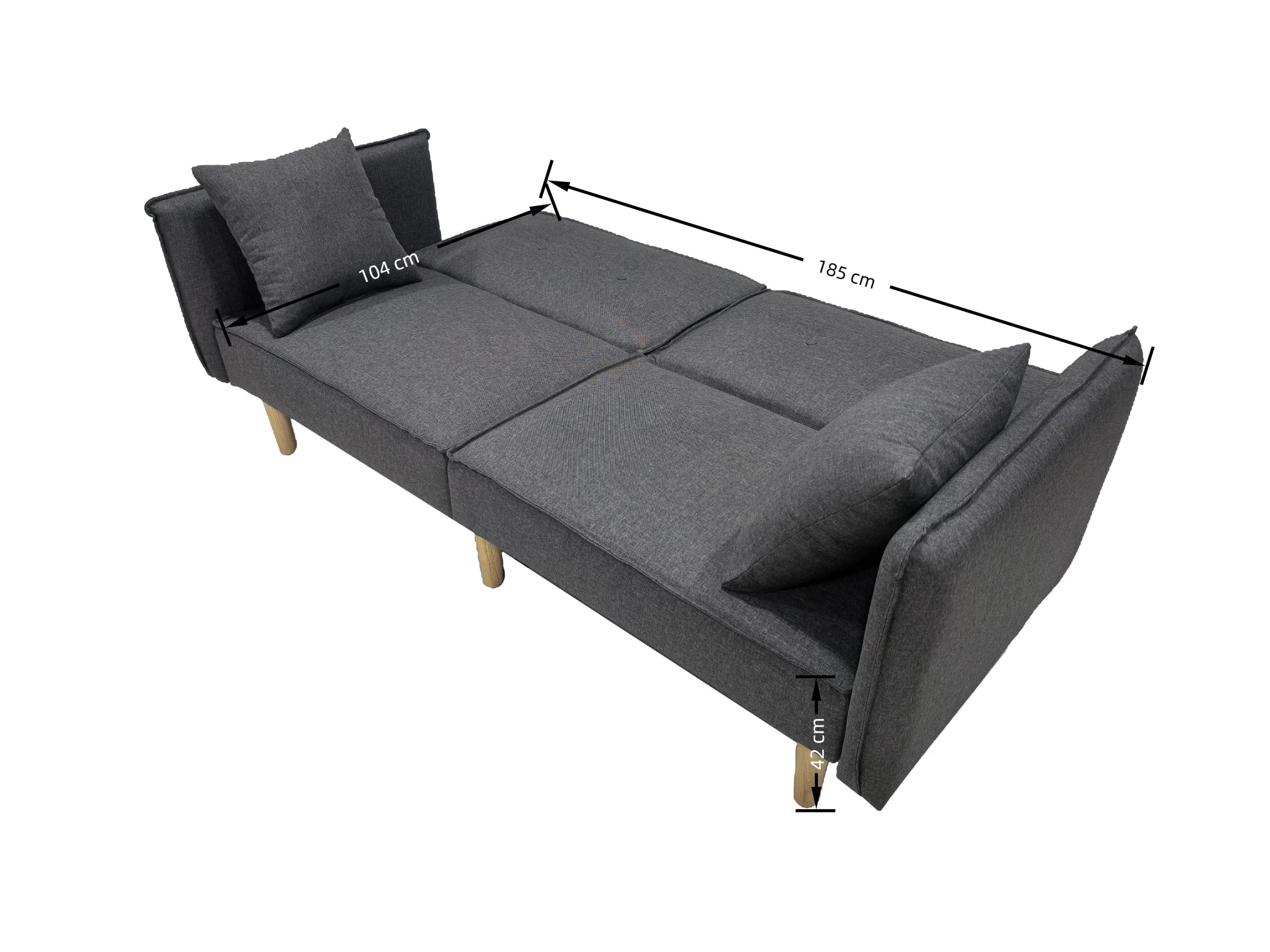 Finnley Two Seat Sofa Bed - Grey - Image 7