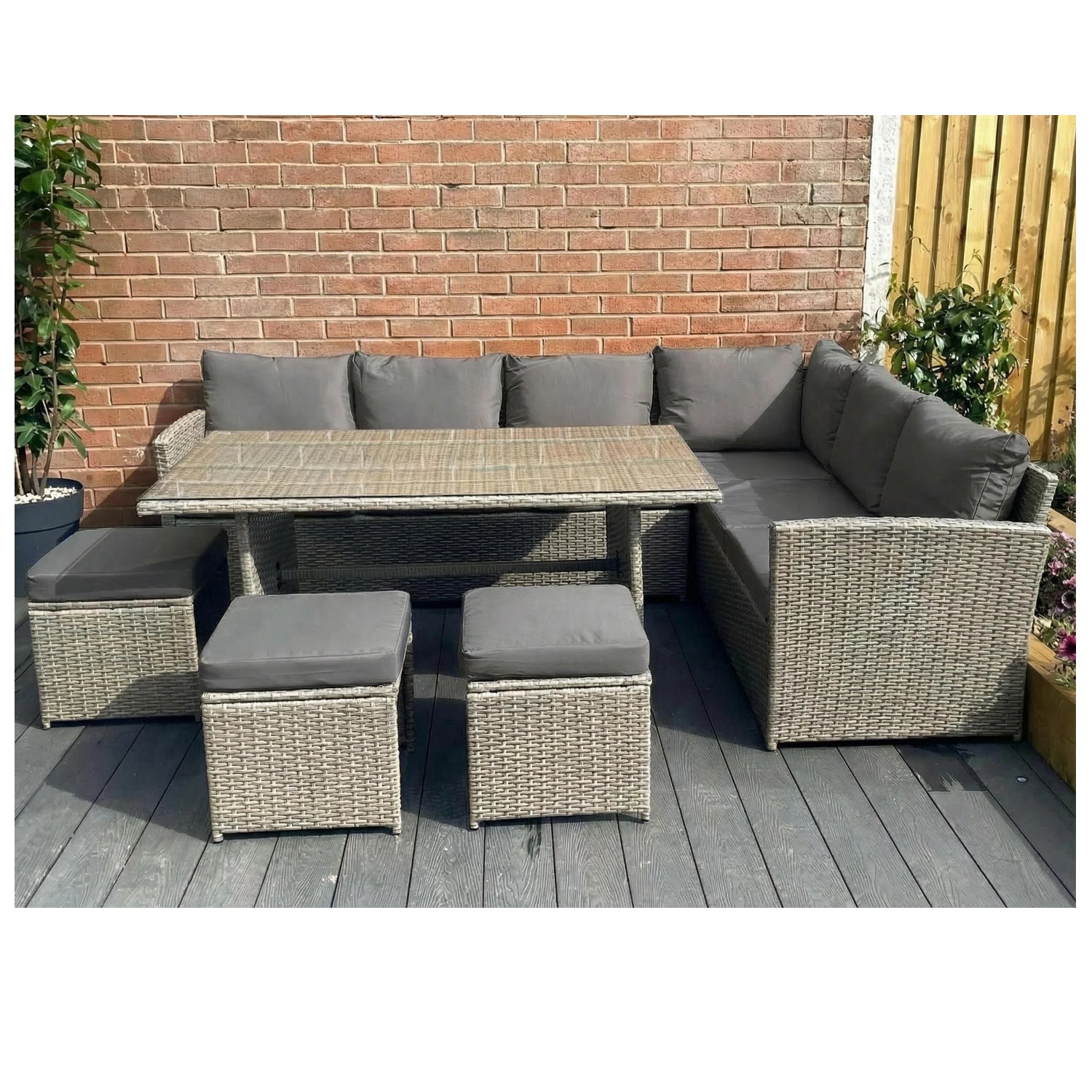 The Knutsford 9 Seat Corner Rattan Dining Set - Image 2