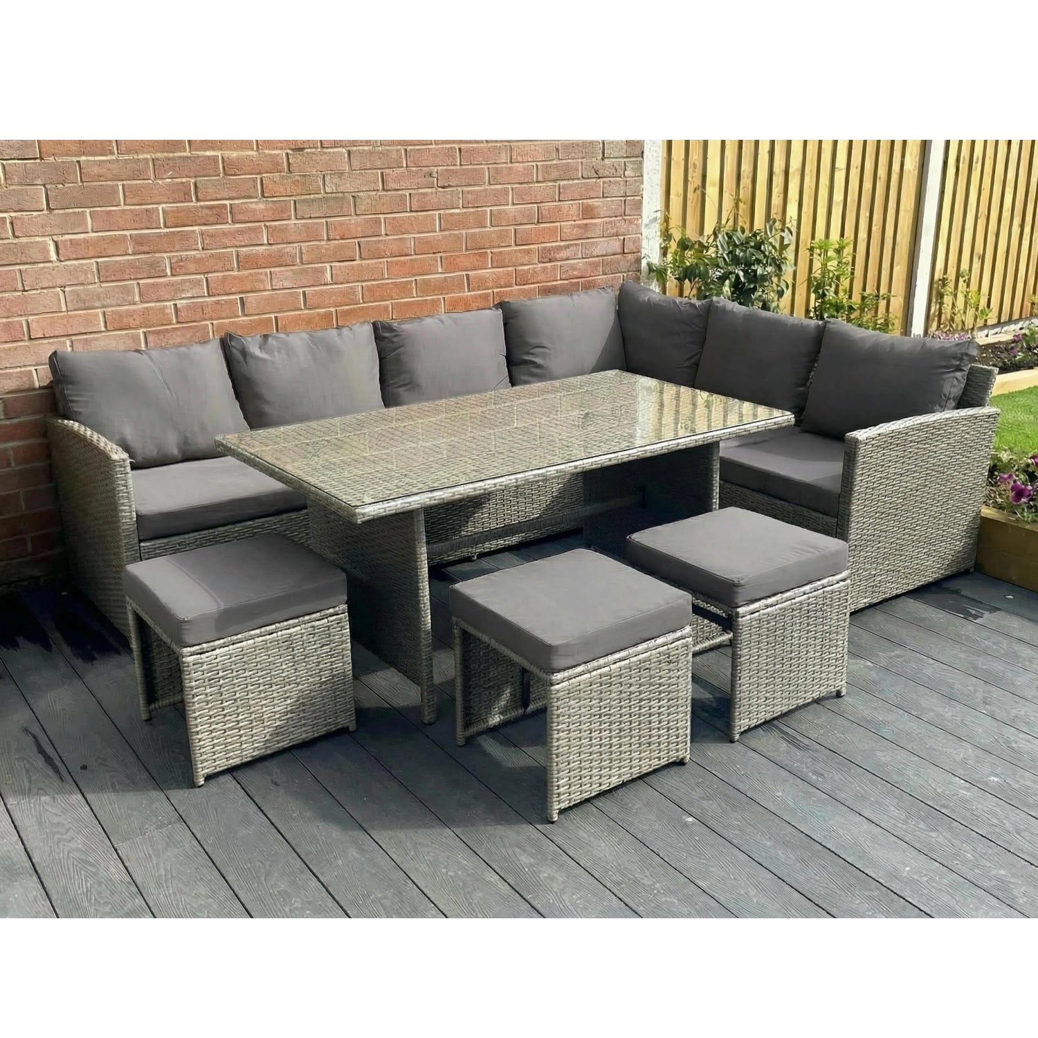 The Knutsford 9 Seat Corner Rattan Dining Set - Image 3