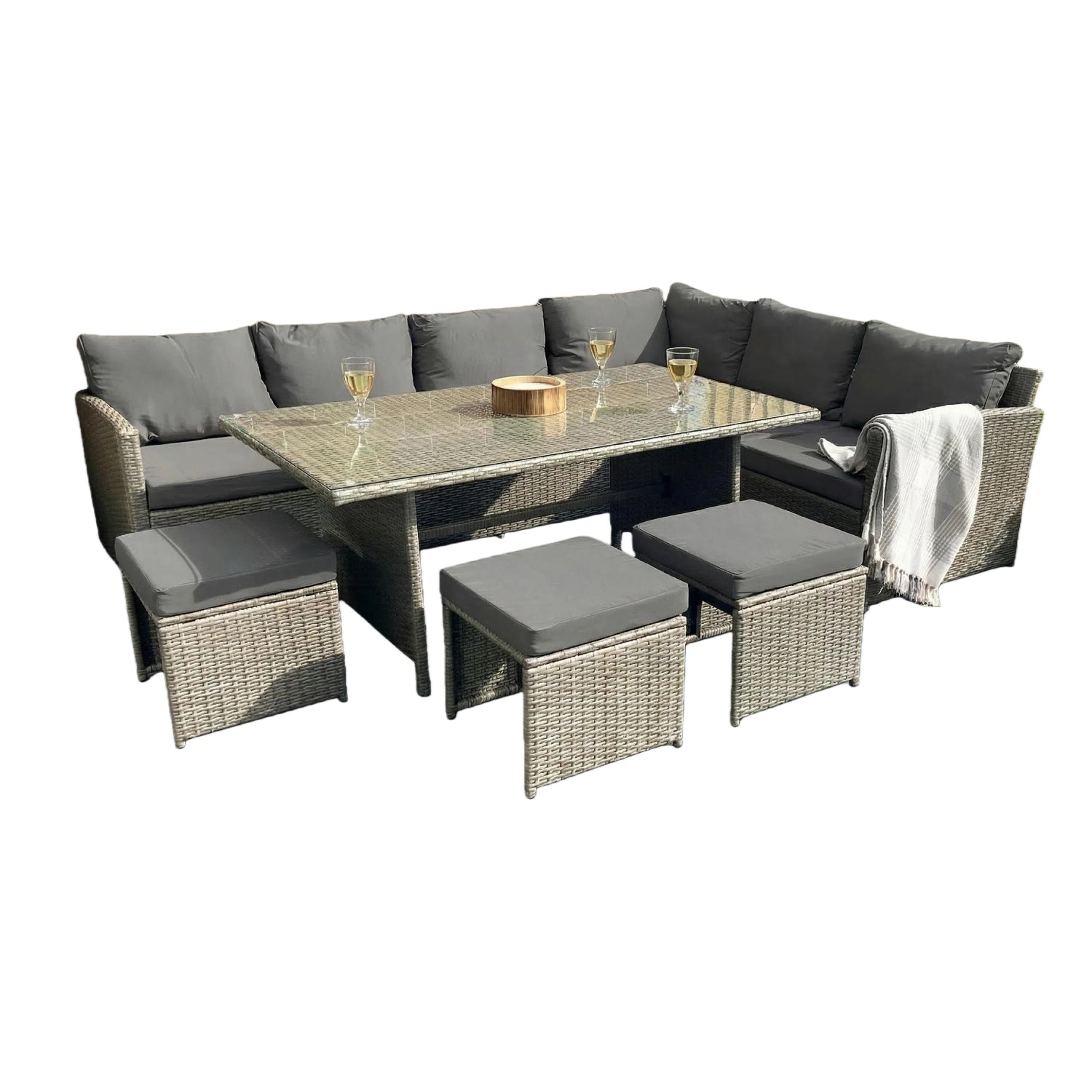 The Knutsford 9 Seat Corner Rattan Dining Set - Image 4