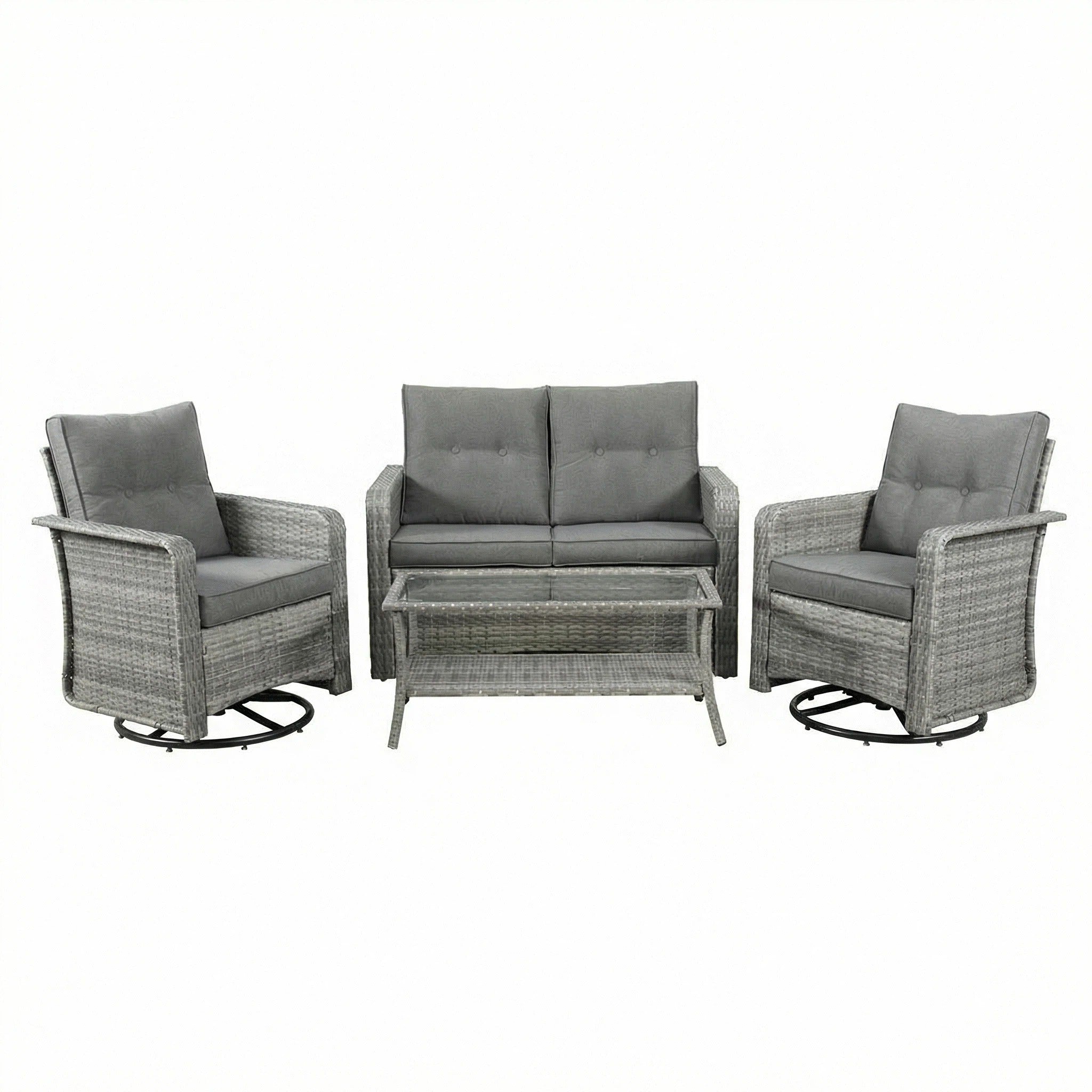 The Leigh 4 Seat Rattan Sofa Lounge Set - Image 4