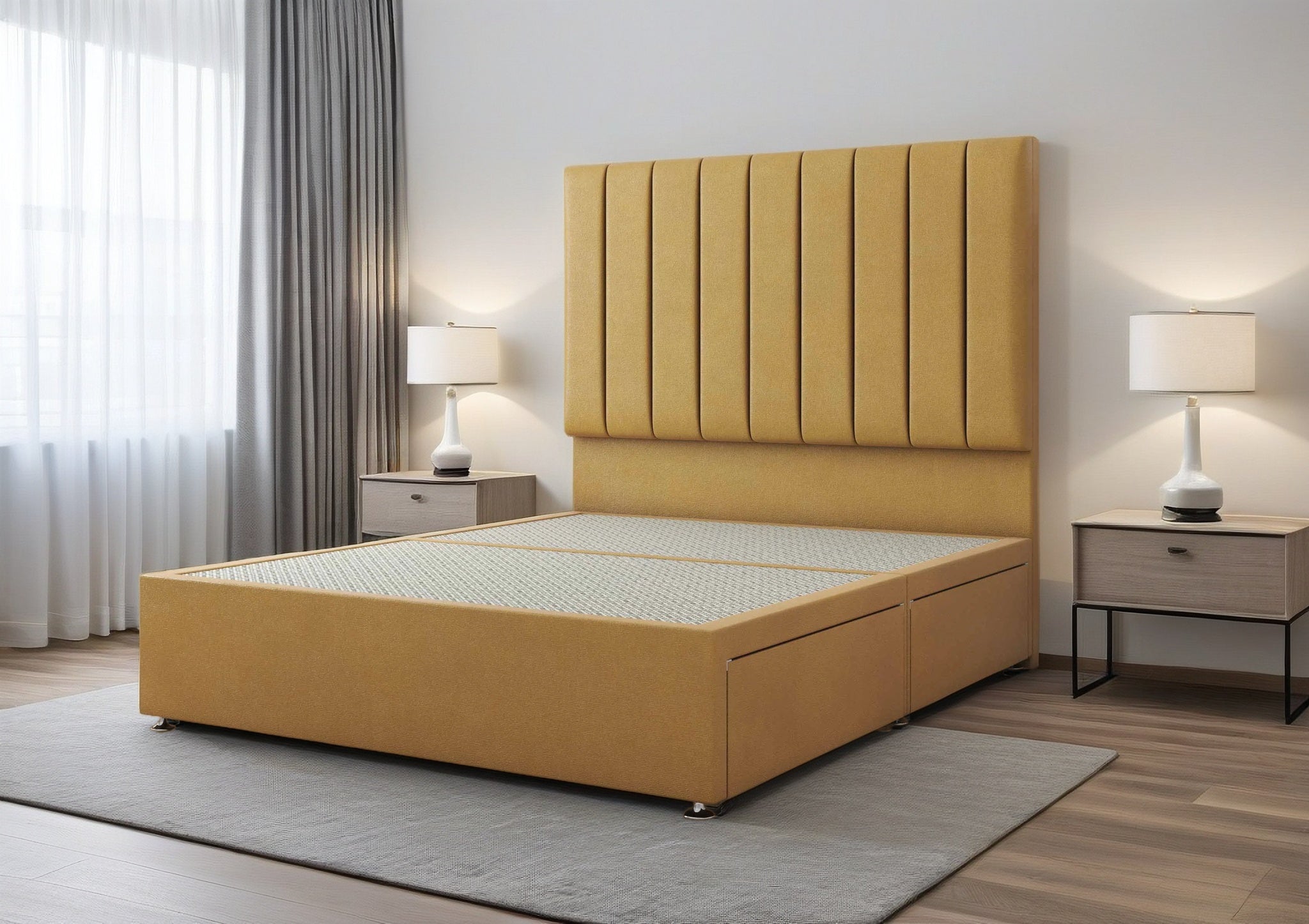Lawrence Divan Bed Set with 2 Drawer, headboard and footboard - Choice of Mattress - Image 3