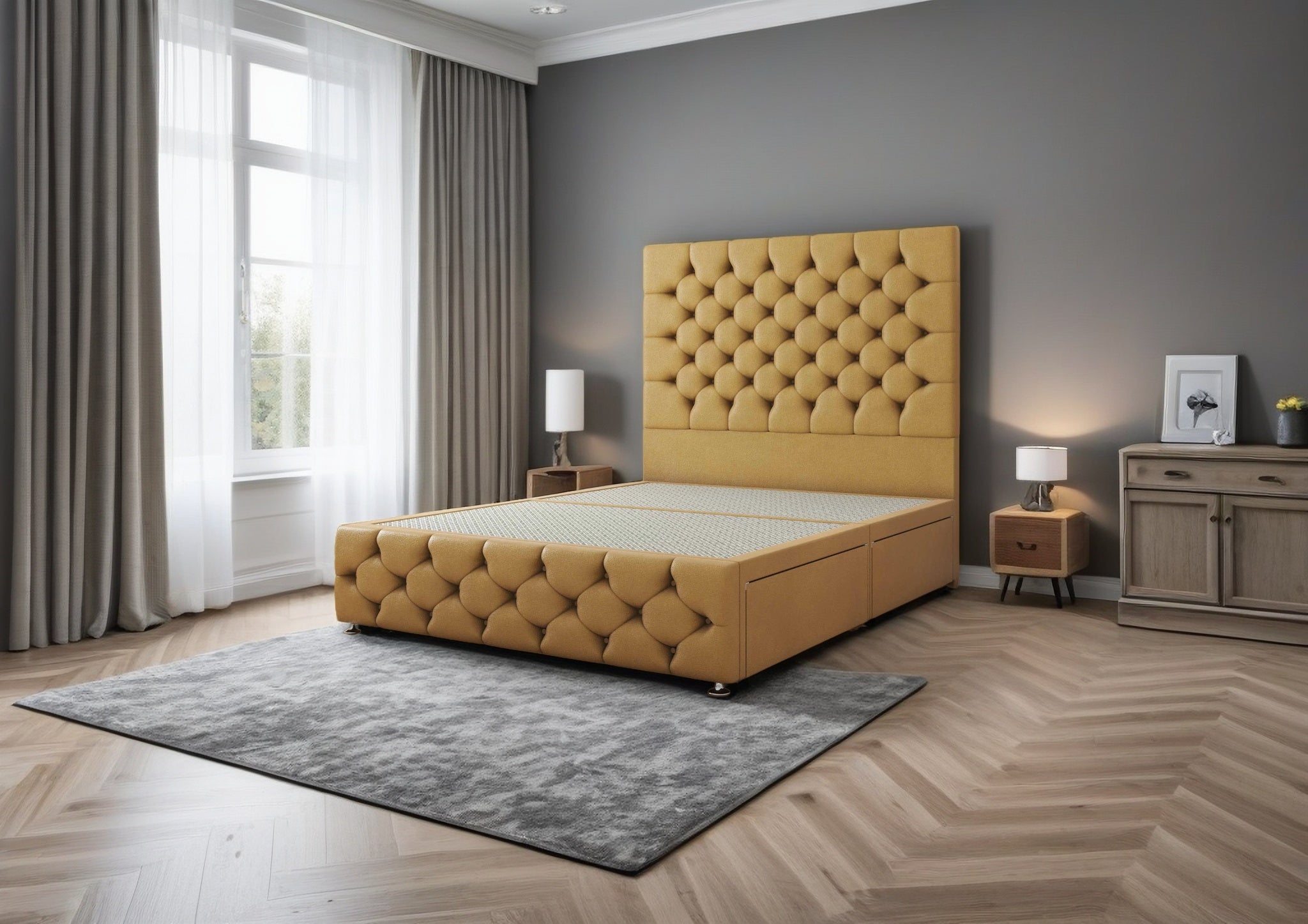 Jeeves Divan Bed Set with 2 Drawer, headboard and footboard - Choice of Mattress - Image 3