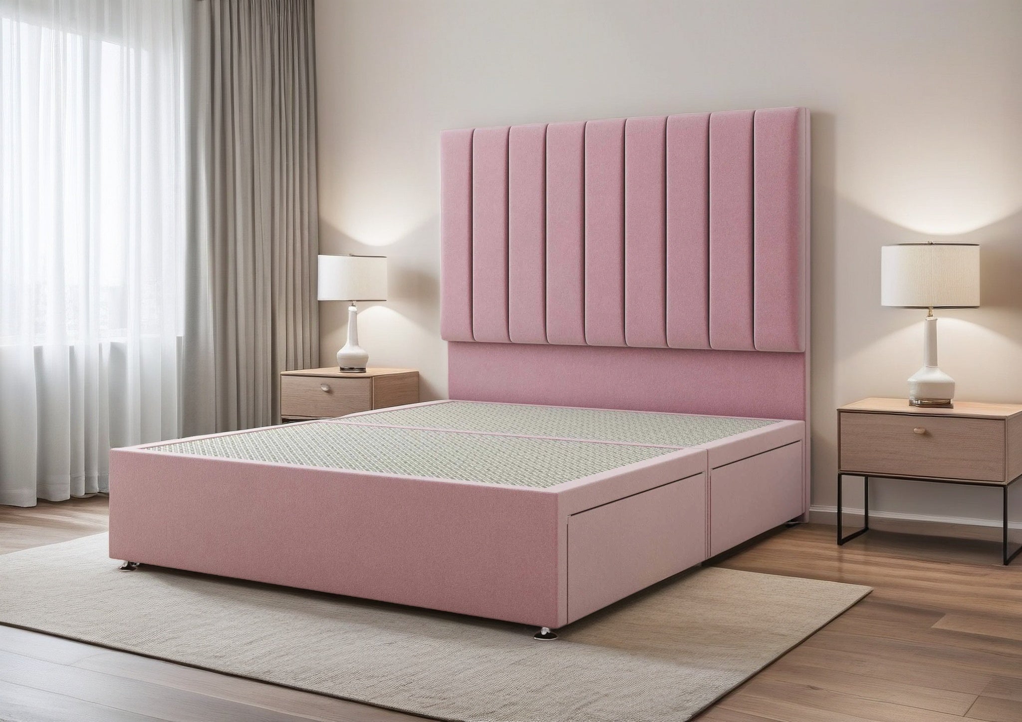 Lawrence Divan Bed Set with 2 Drawer, headboard and footboard - Choice of Mattress - Image 4