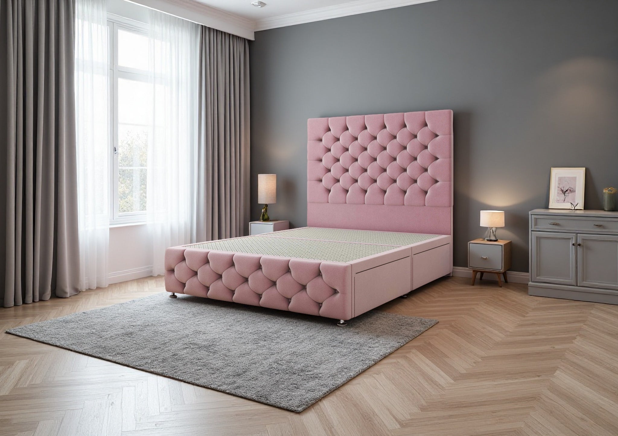 Jeeves Divan Bed Set with 2 Drawer, headboard and footboard - Choice of Mattress - Image 6