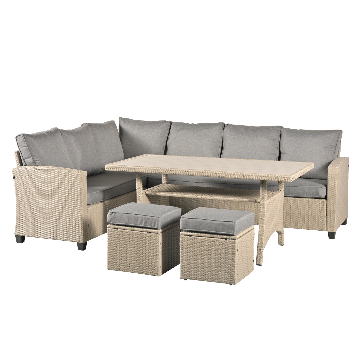 Kentmere 8 Seat Grey Rattan Corner Sofa Dining Set - Image 2
