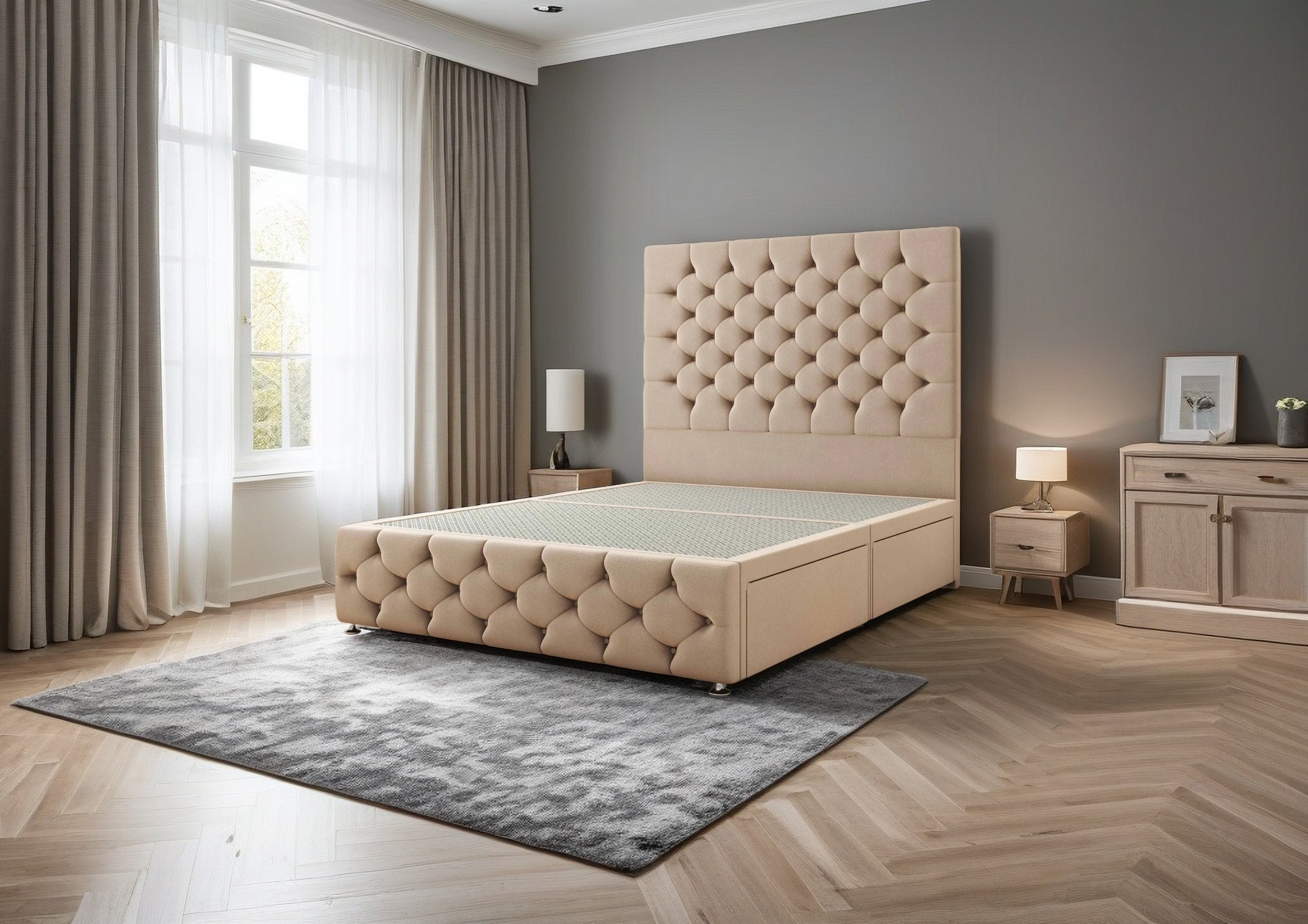 Jeeves Divan Bed Set with 2 Drawer, headboard and footboard - Choice of Mattress - Image 4