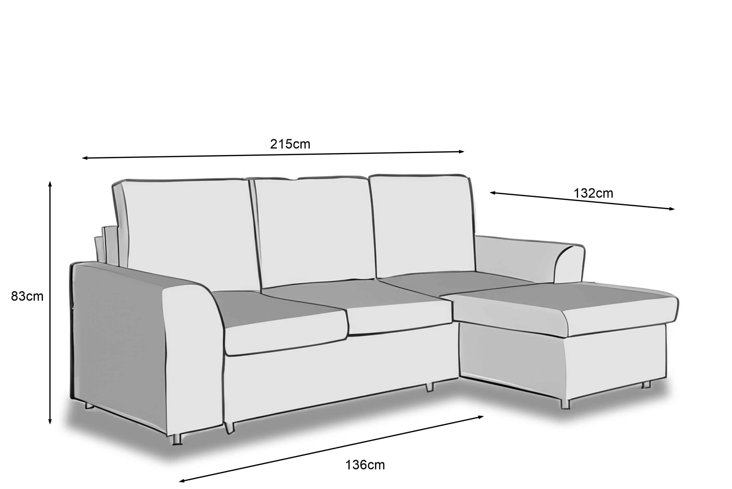 Manhattan 3 Seat Corner Sofa Bed Set - Left or Right - Image 10