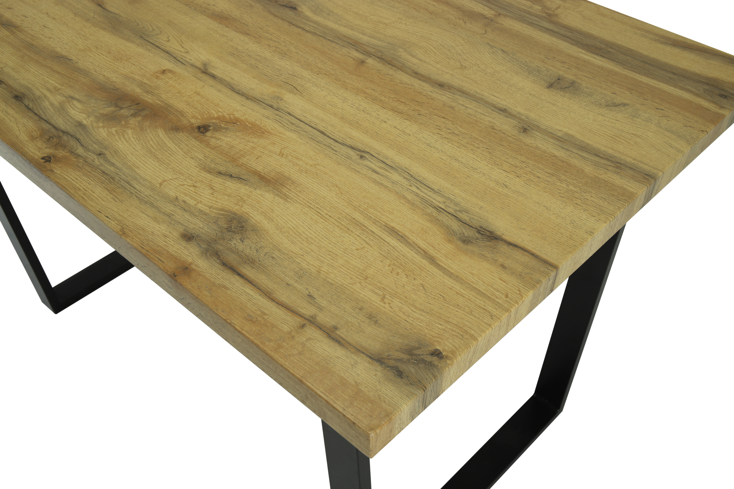 Colorado Oak Dining Table with Industrial Black Legs - Image 3