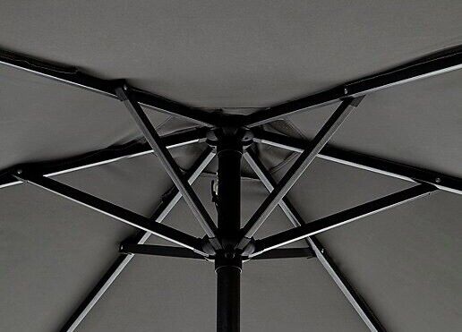Garden Grey 2m Parasol Umbrella Parasol, Crank Handle Patio - Image 3