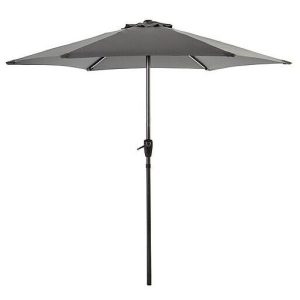Garden Grey 2m Parasol Umbrella Parasol, Crank Handle Patio