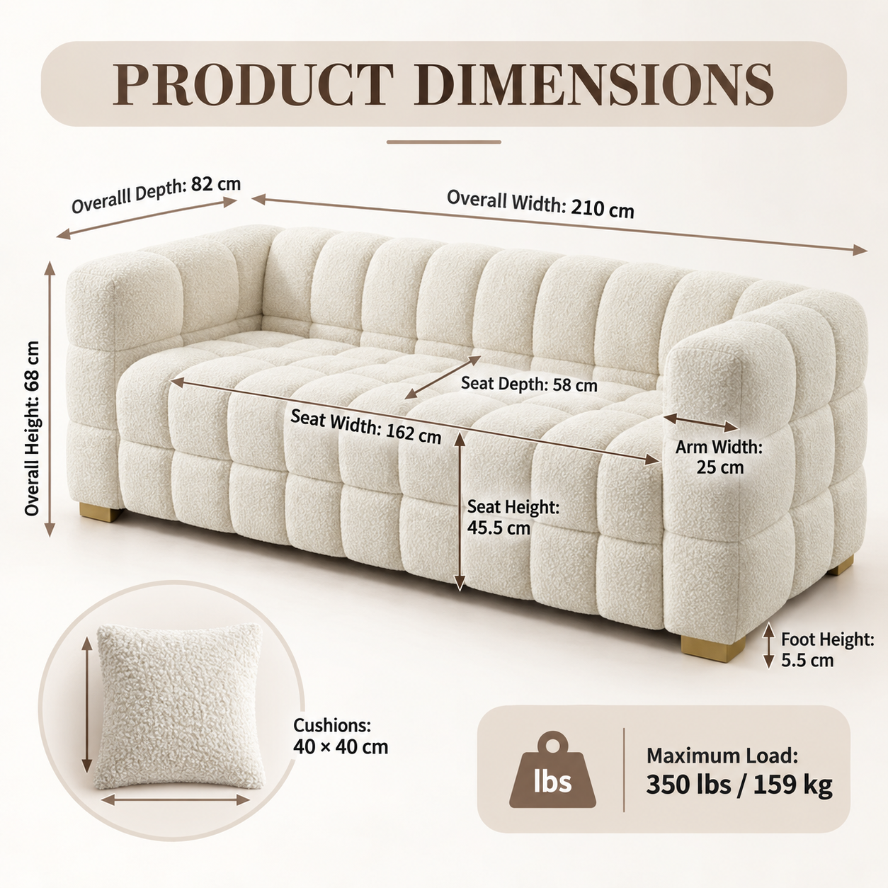 The Amalfi Bouclé Sofa - Image 4