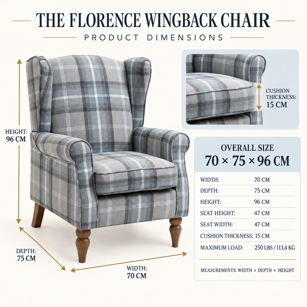 The Freya Wingback Chair - Image 3