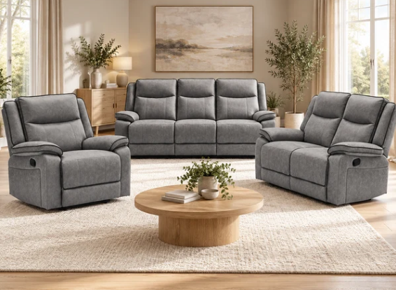 The Tia-Rose Grey Manual Recliner Collection